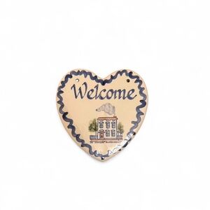 Heart Shaped Pottery Welcome Sign